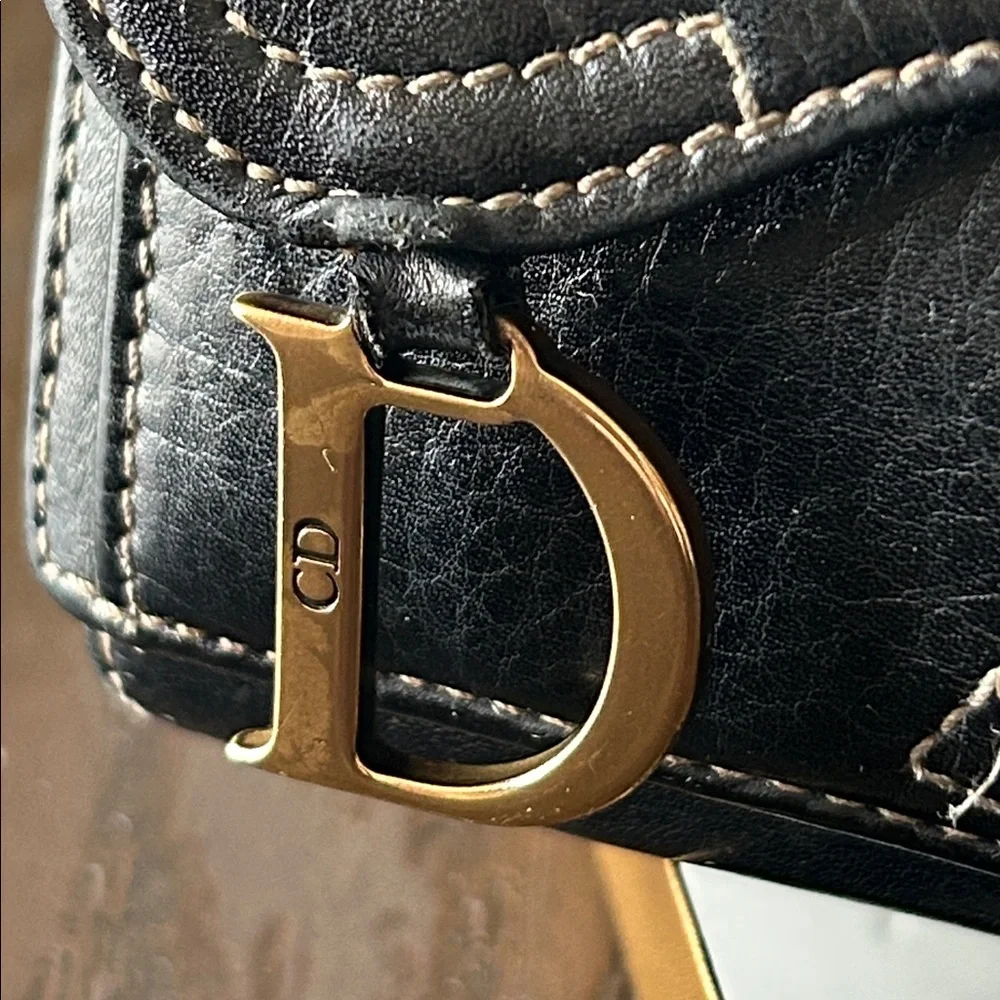 Christian Dior Vintage Saddle Bifold Compact Wallet